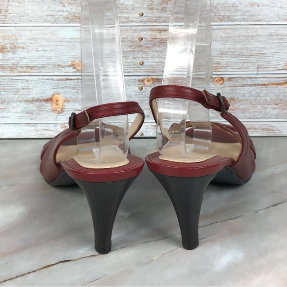 Cole Haan Aline Heeled Strappy Sandals in Red Leather - Picture 5 of 9